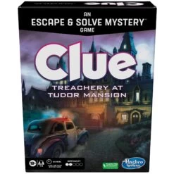 Clue Treachery At Tudor Mansion, An Escape & Solve Mystery Game, Cooperative Family Board Game, Mystery Games For Ages 10+, 1- 6 Players
