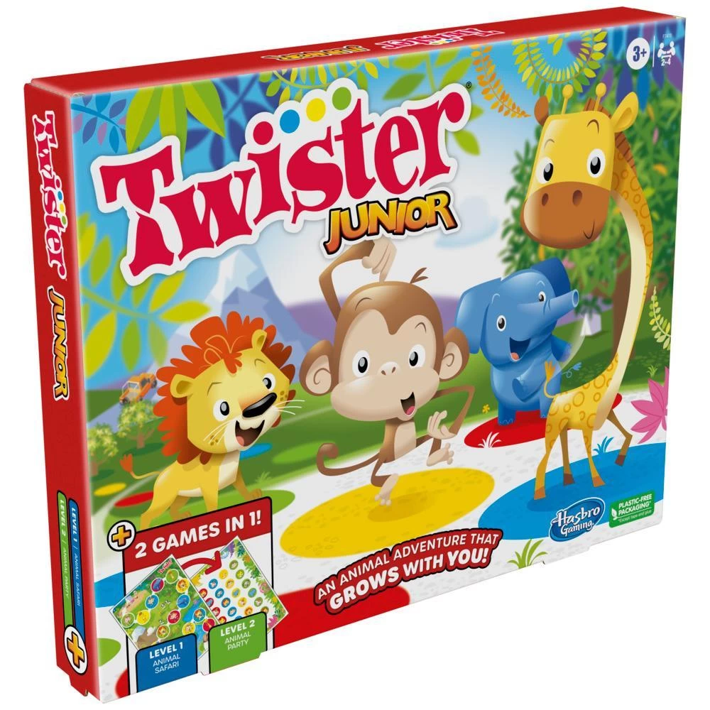 Twister Junior Game, Animal Adventure 2-Sided Mat, Game For 2-4 Players, Ages 3 And Up 3 Twister Junior Game, Animal Adventure 2-Sided Mat, Game For 2-4 Players, Ages 3 And Up