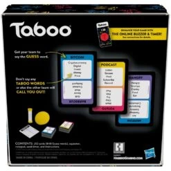 Classic Taboo Game, Word Guessing Game For Adults And Teens 13 And Up, Board Game For 4+ Players -Hasbro Toyland 3431fdf661910b3de8239512a9886a3546a086ee