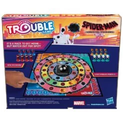 Trouble: Spider-Man Across The Spider-Verse Part One Edition Game For Marvel Fans, Ages 8+, 2-4 Players, Rotating Gameboard -Hasbro Toyland 59f7e454681cb79d5f52bdb05e6e18f1d459a87a