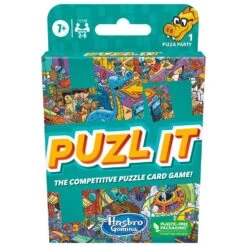 Puzl It Game, Competitive Puzzle Card Game For Ages 7+, Pizza Party Theme, Puzzle Games