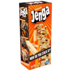 Classic Jenga Game With Genuine Hardwood Blocks, Jenga Brand Stacking Tower Game For Kids Ages 6 And Up