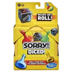 Sorry! Diced Game, Easy To Learn Game, Quick Game, Portable Travel Game, Fast Game For Kids Ages 6 And Up