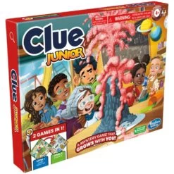 Clue Junior Game, 2-Sided Gameboard, 2 Games In 1, Clue Mystery Game For Ages 4+