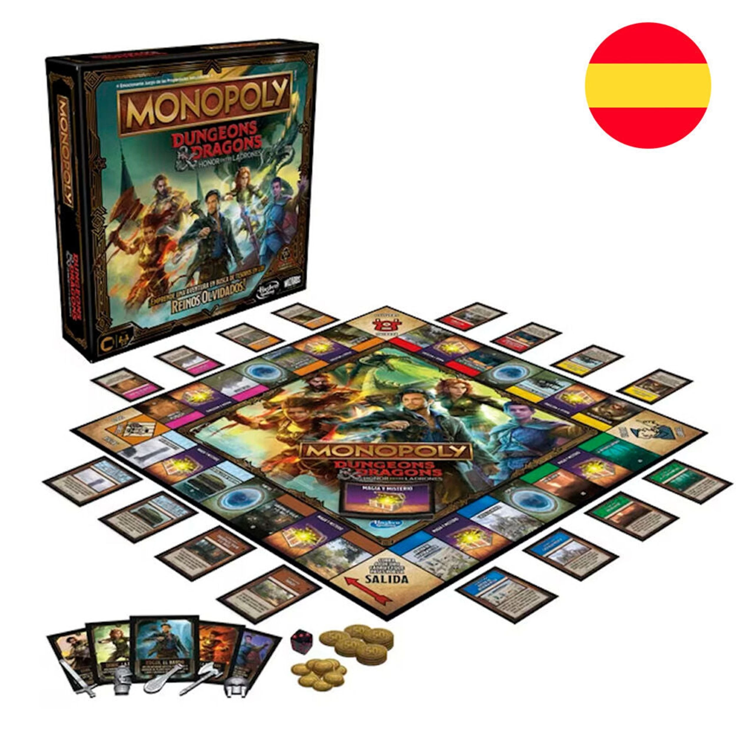 Hasbro Spanish Dungeons & Dragons Monopol Board Game